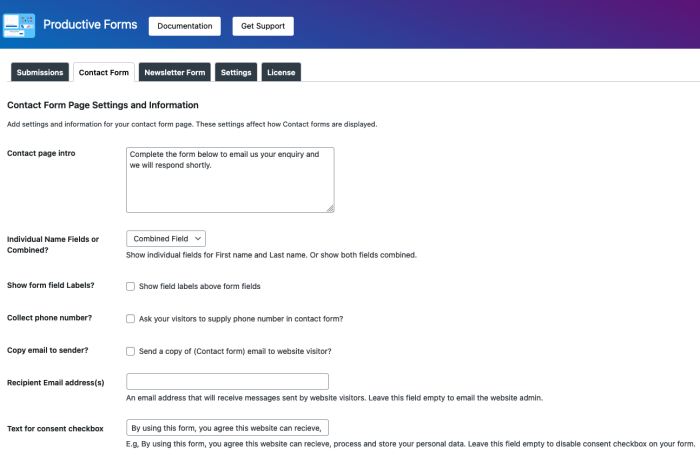 Productive Forms | Contact Us & Opt-in Forms For WordPress