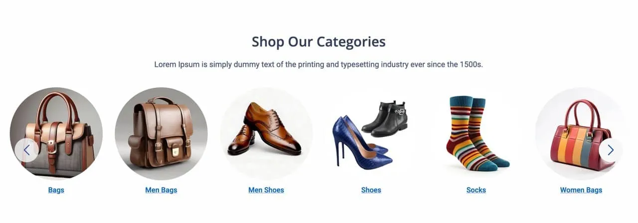 Product Category Sections