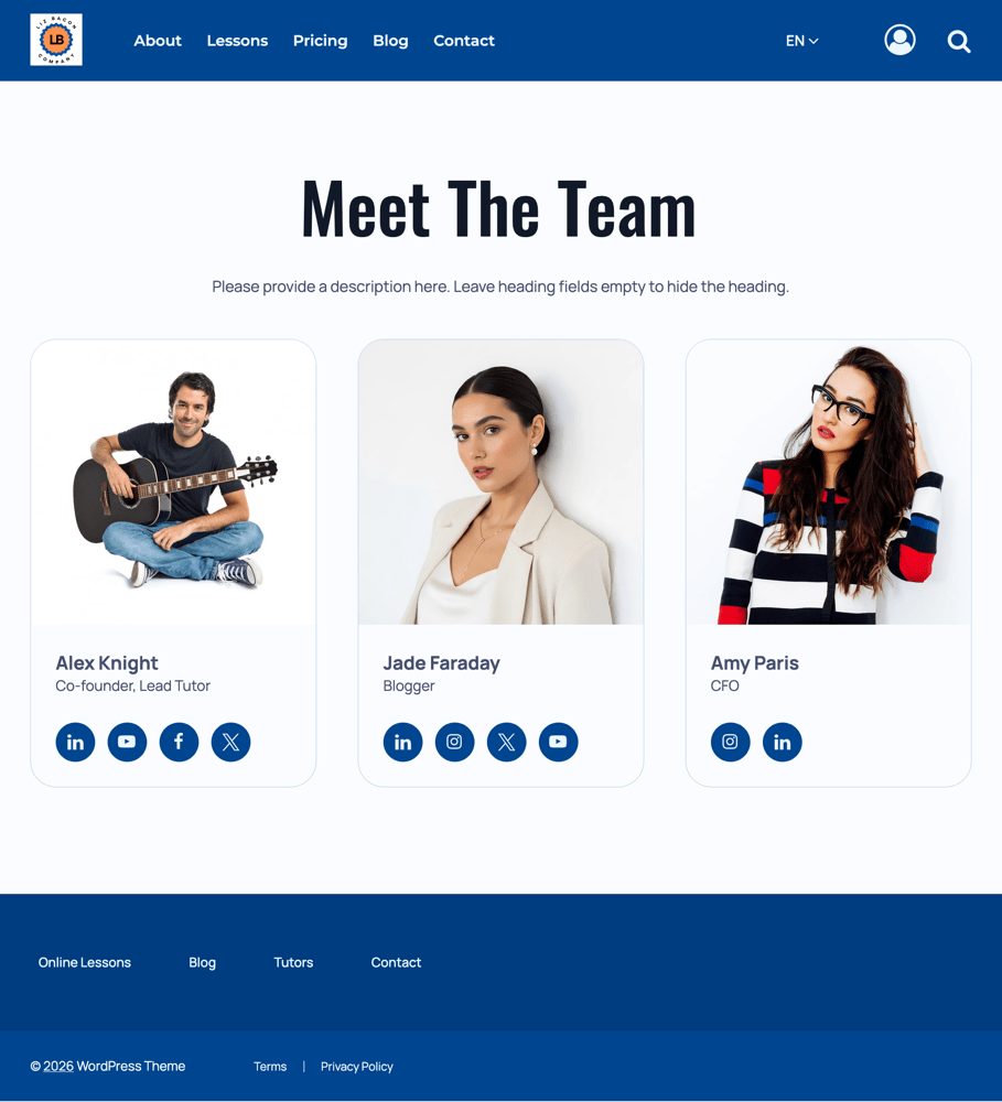 COLOR SCHEME: Blue, Standard