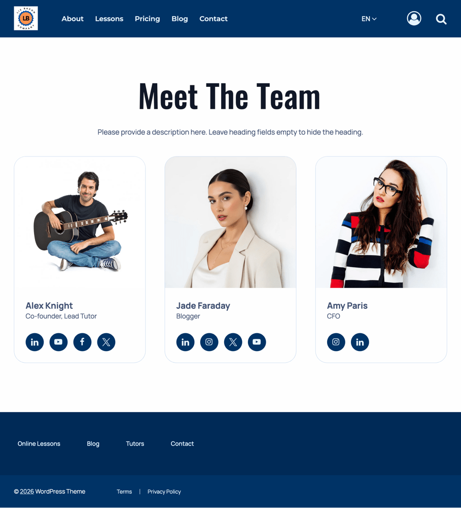 COLOR SCHEME: Navy Standard